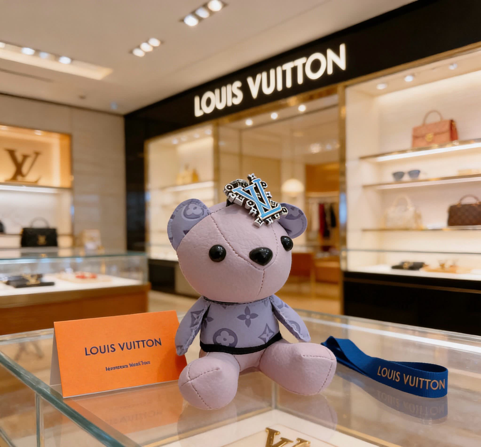 Louis Vuitton Teddy Bear Keychain